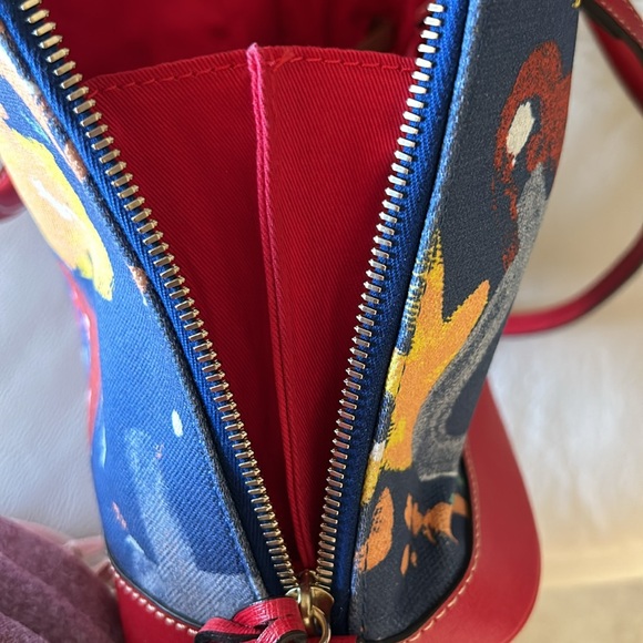 🆕Dooney & Bourke Zip Zip Satchel Bag In Graffiti Navy Blue - Picture 10 of 12